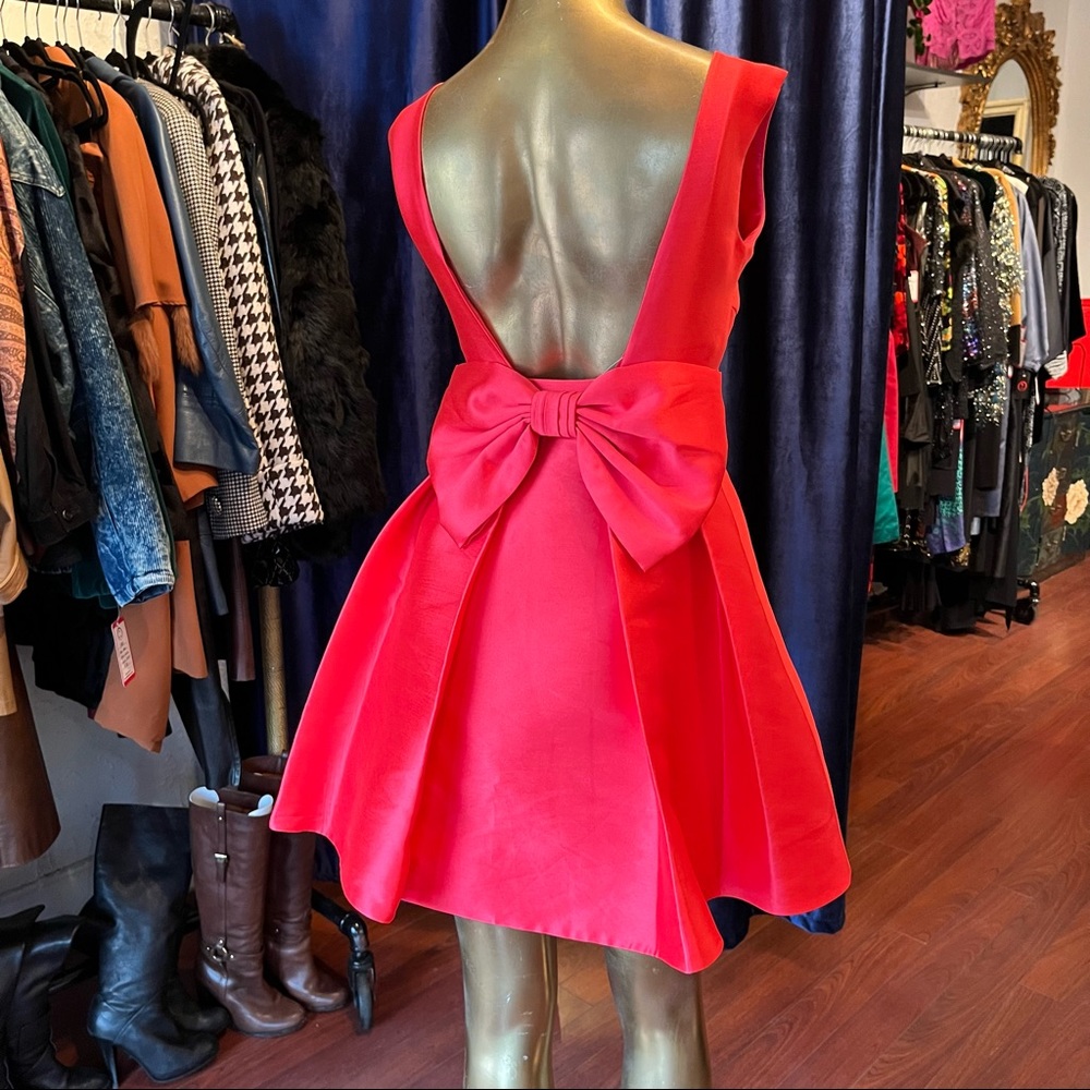 Kate Spade open back silk mini dress vibrant pink
